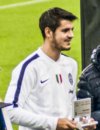 Alvaro Morata, fonte By Photo by Leandro Ceruti from Rosta, ItaliaCropped by Sefer azeri - Juventus - Parma (original photo), CC BY-SA 2.0, https://commons.wikimedia.org/w/index.php?curid=44154981