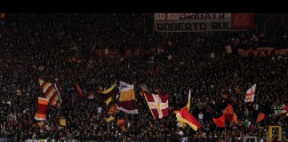 Curva Sud dell'AS Roma, Stadio Olimpico. Fonte: Flickr