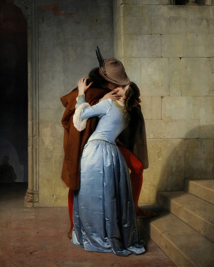 Francesco Hayez, Il bacio, 1859, Pinacoteca di Brera, Milano. Fonte: Wikipedia